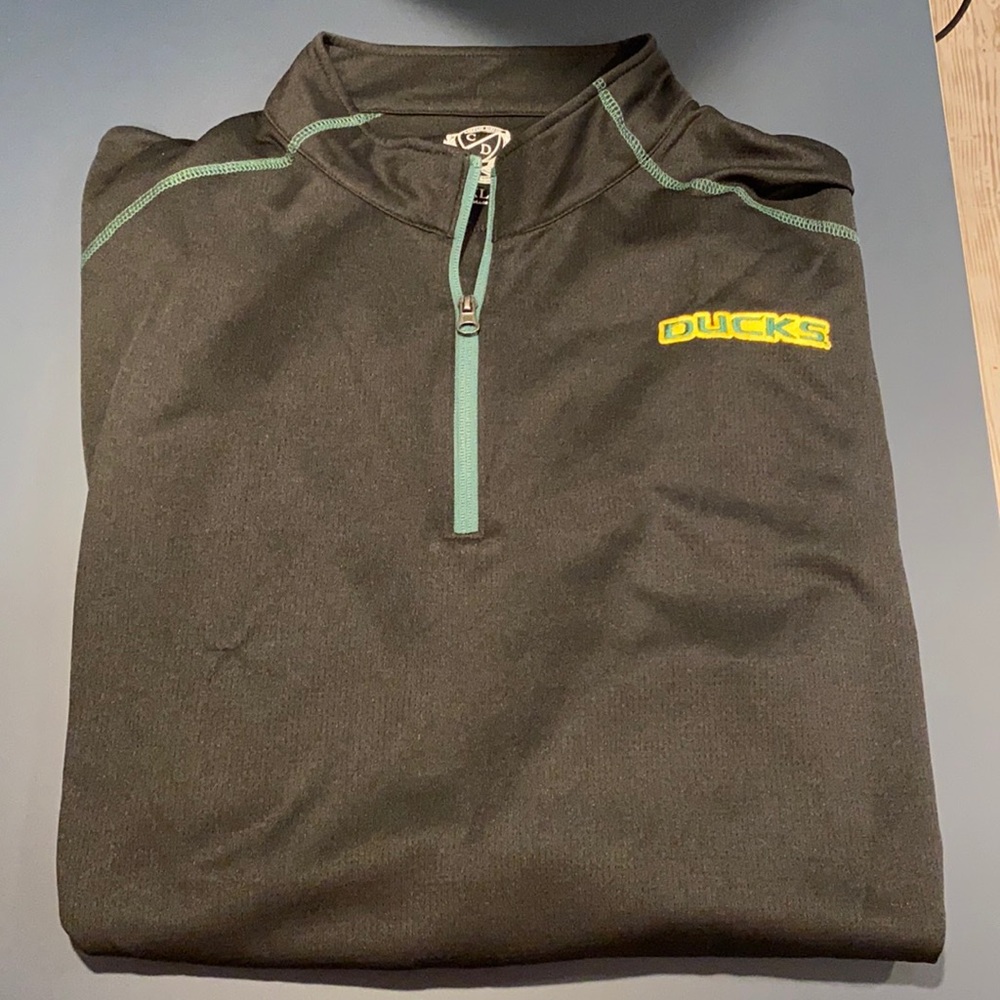 Black Oregon Ducks Long Sleeve Polo Athletic Shirt Size 2XL